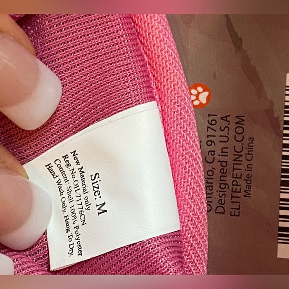 The Dog Walker Mesh Harness Pink w/ White Trim 10-12lbs Medium Walking Walk NEW - Picture 7 of 8